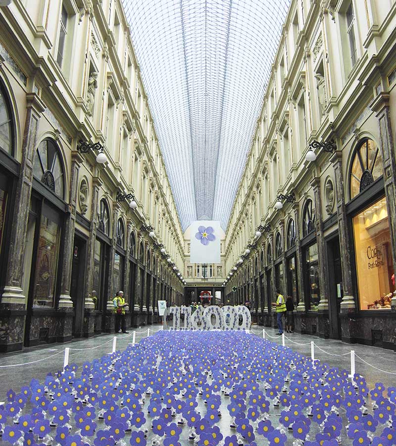 solar-powered flower installation