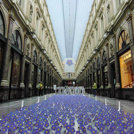 solar-powered flower installation