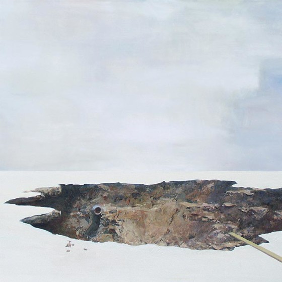 painting of hole in the ground from excavation