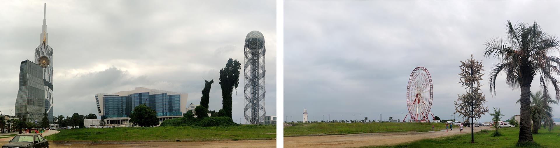 buildings and ferris wheel in batmumi georgia