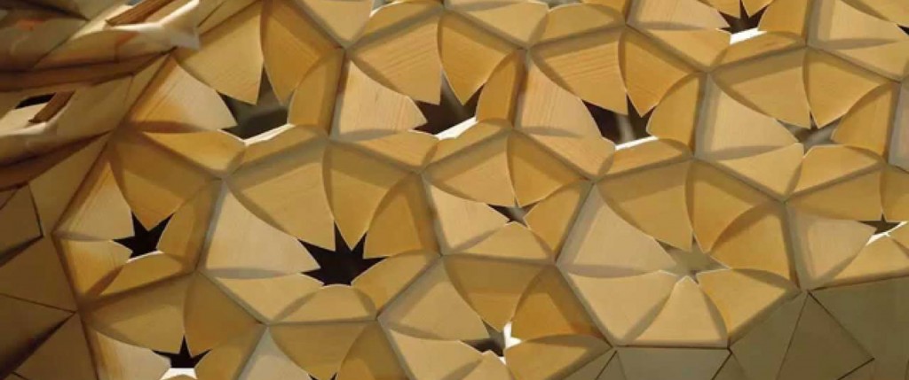 Architectural covering with hexagon pattern