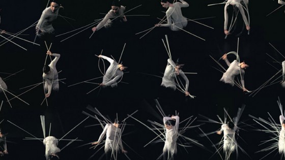 video still of dancers portraying snow flakes