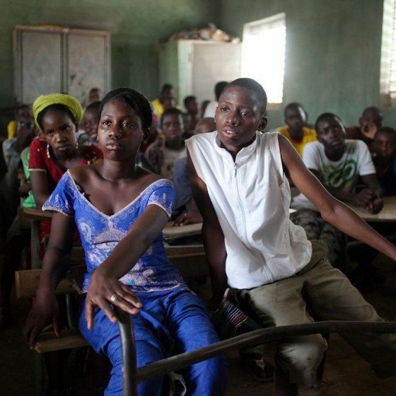 children from Senegal in classroom