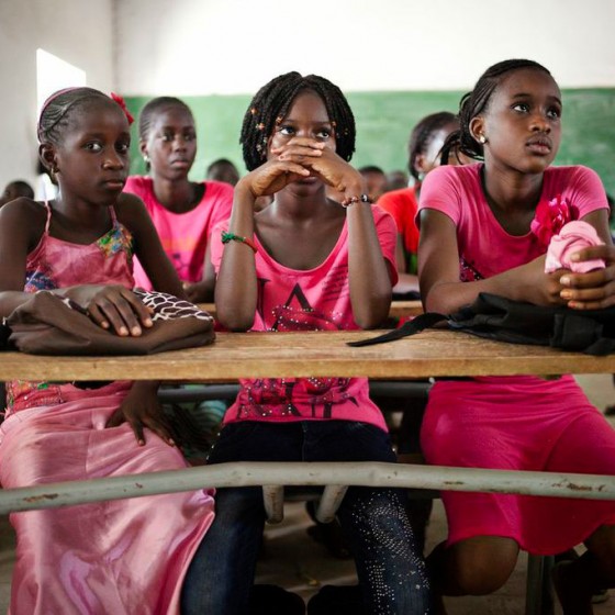 girls from Senegal sitting in classroom