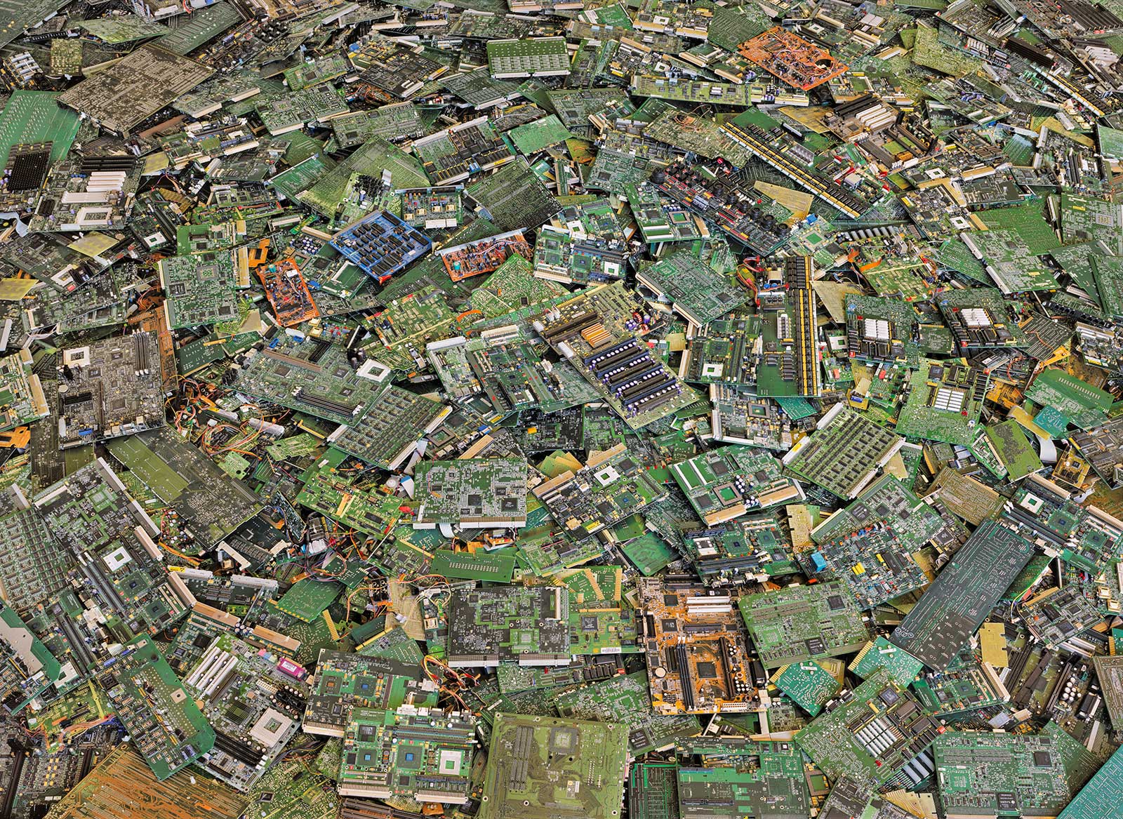 large pile of circuit boards