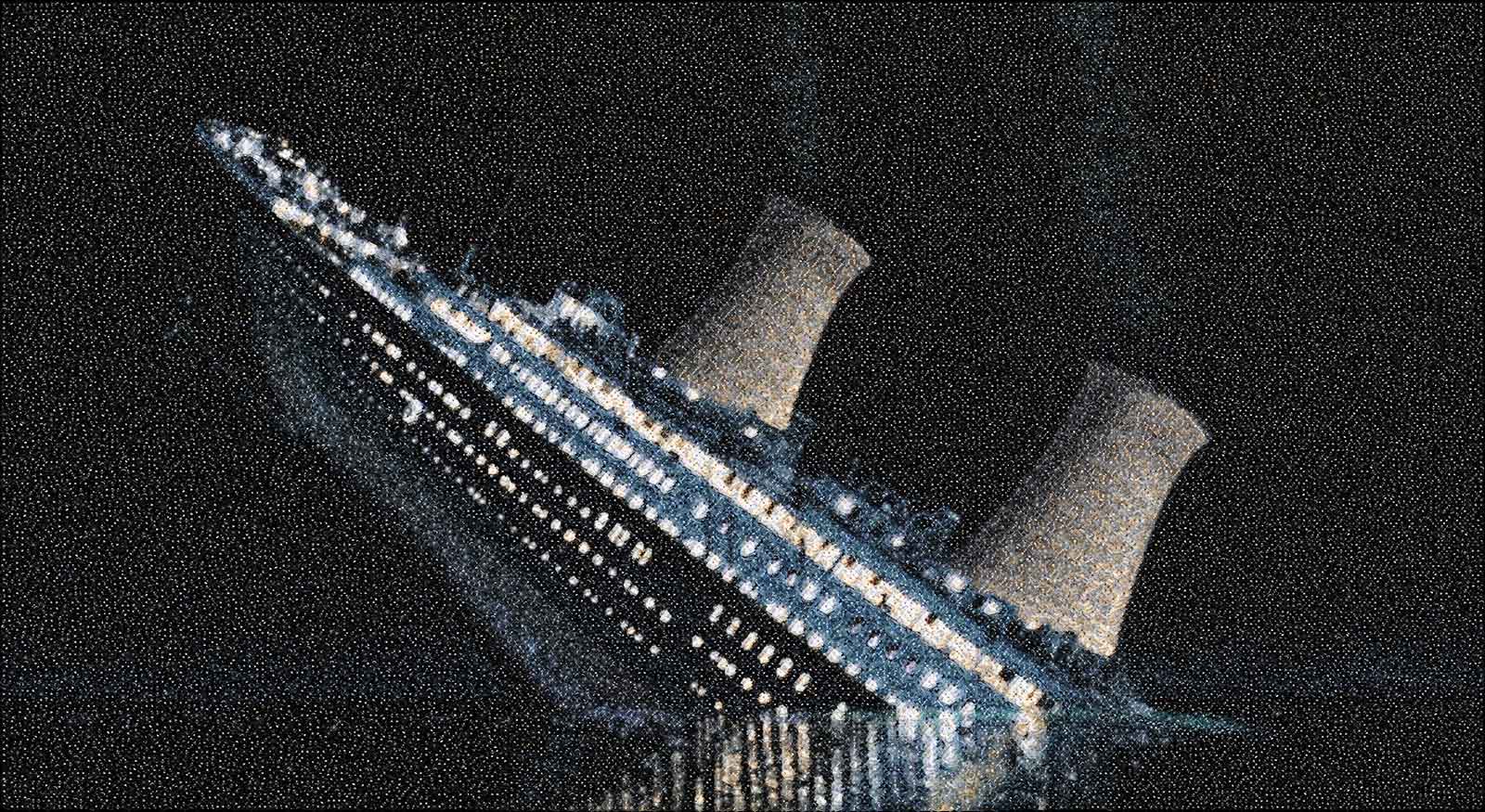 composite image of sinking ship