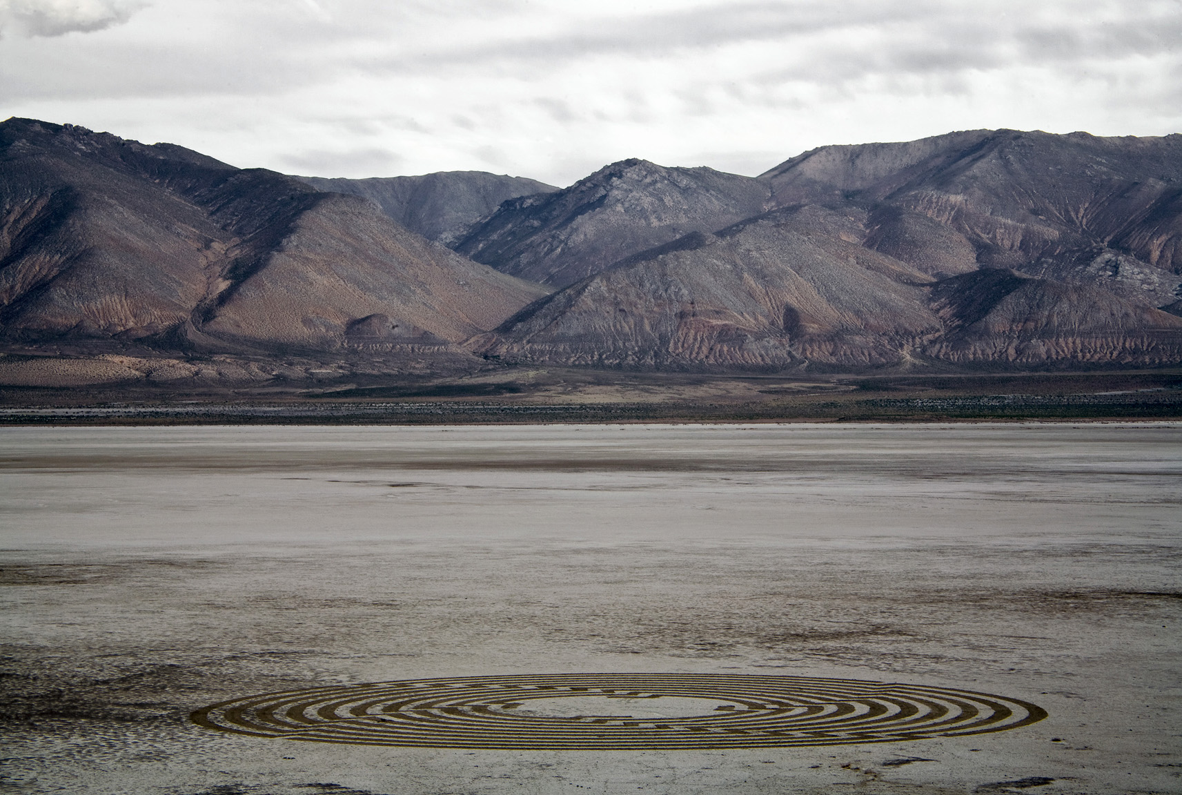 large scale circular pattern in arid landscape