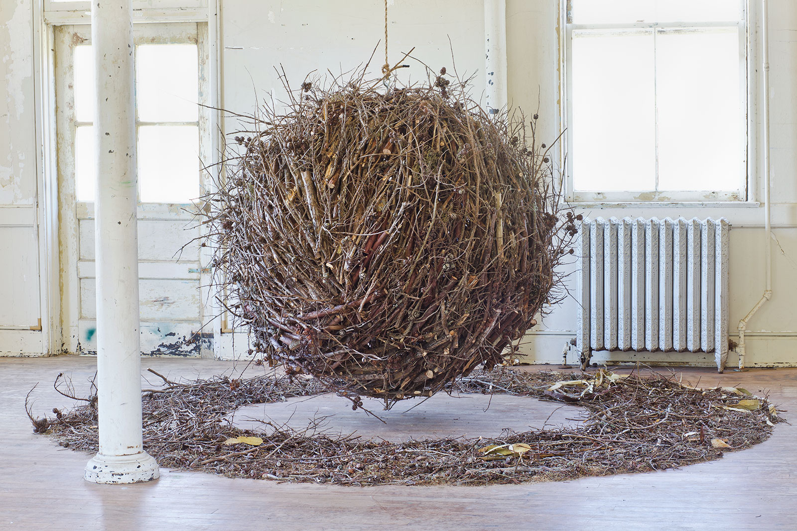 suspended ball of sticks