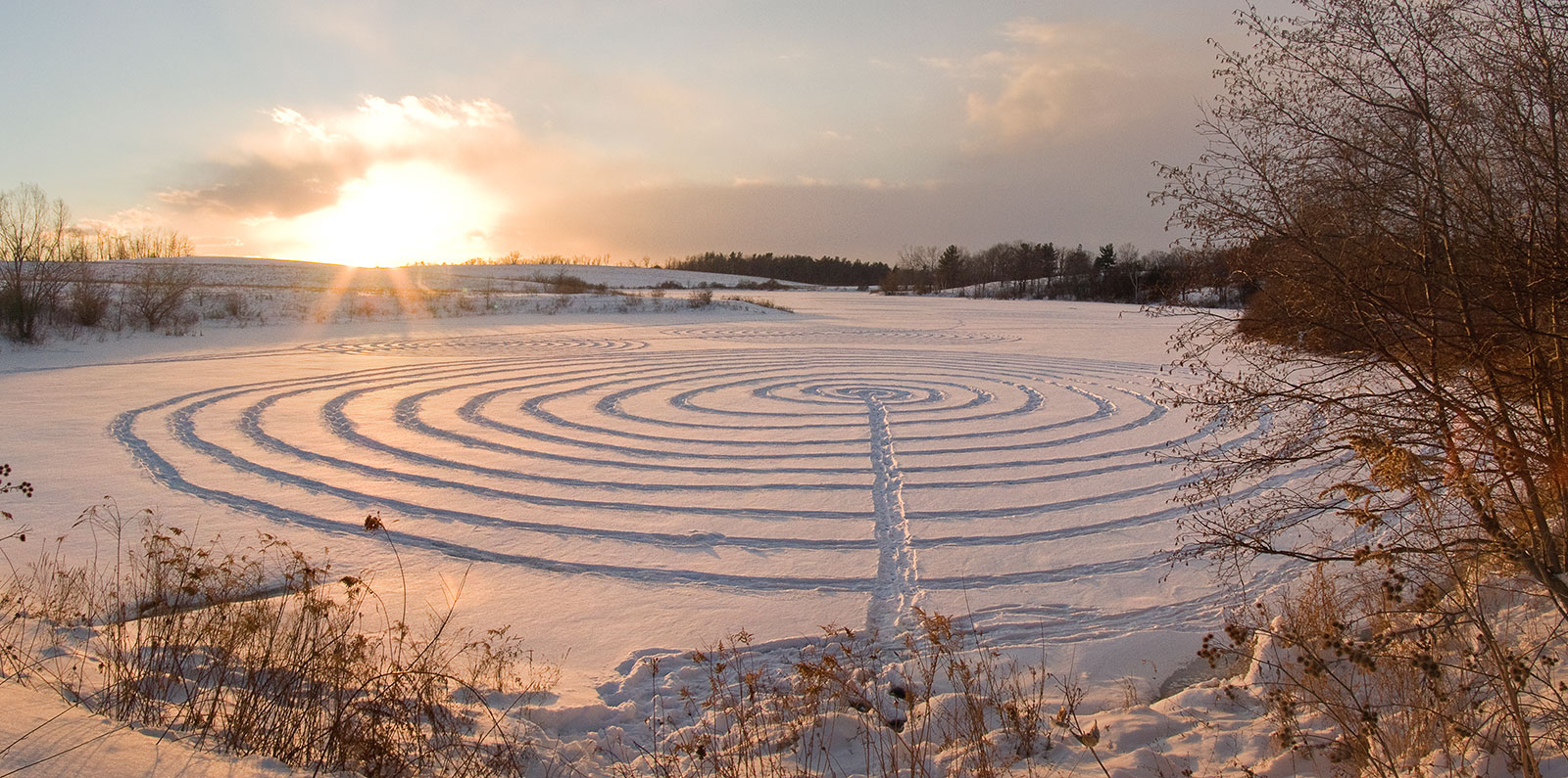 large scale snow drawing