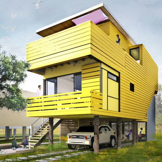 house elevated on stilts