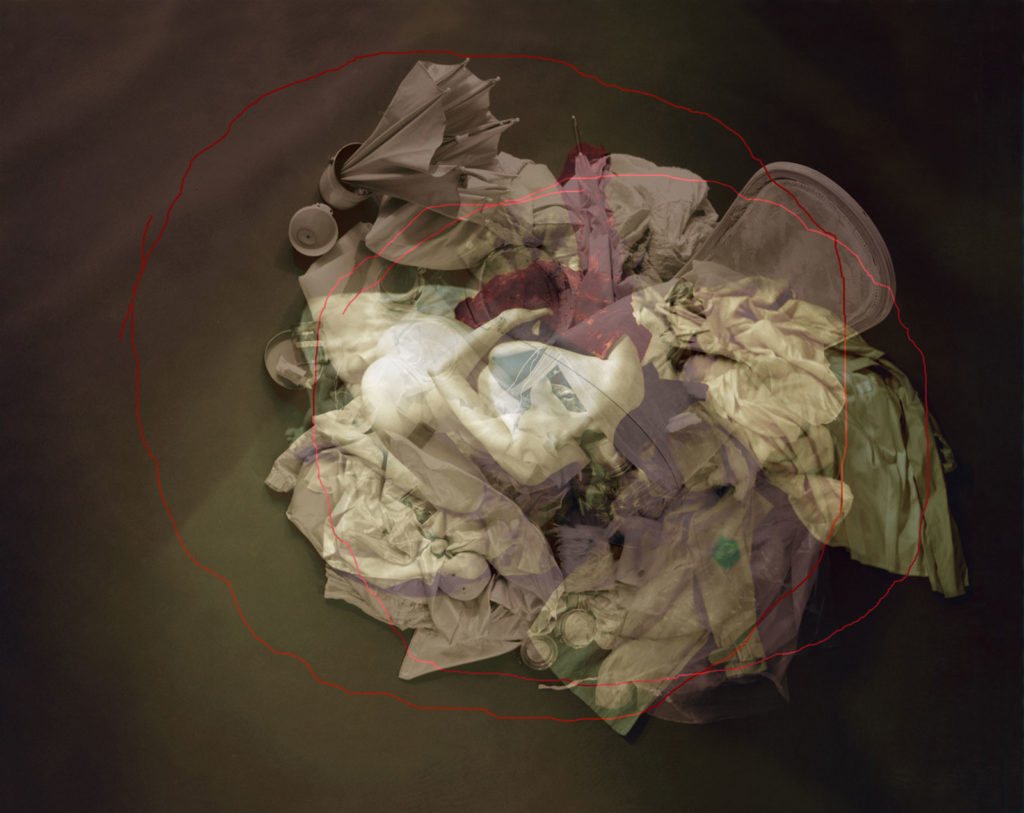 pile of clothing and possessions