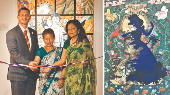 ribbon cutting ceremony at museum art exhibition