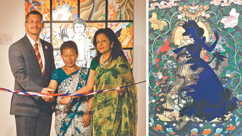 ribbon cutting ceremony at museum art exhibition