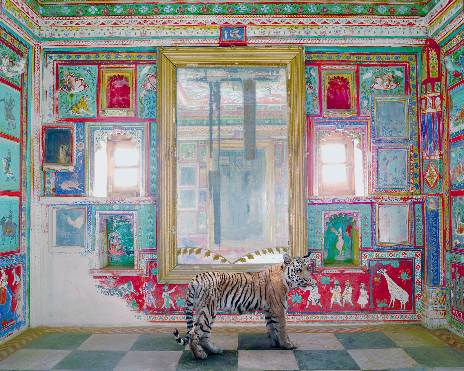 tiger in ornate Indian temple