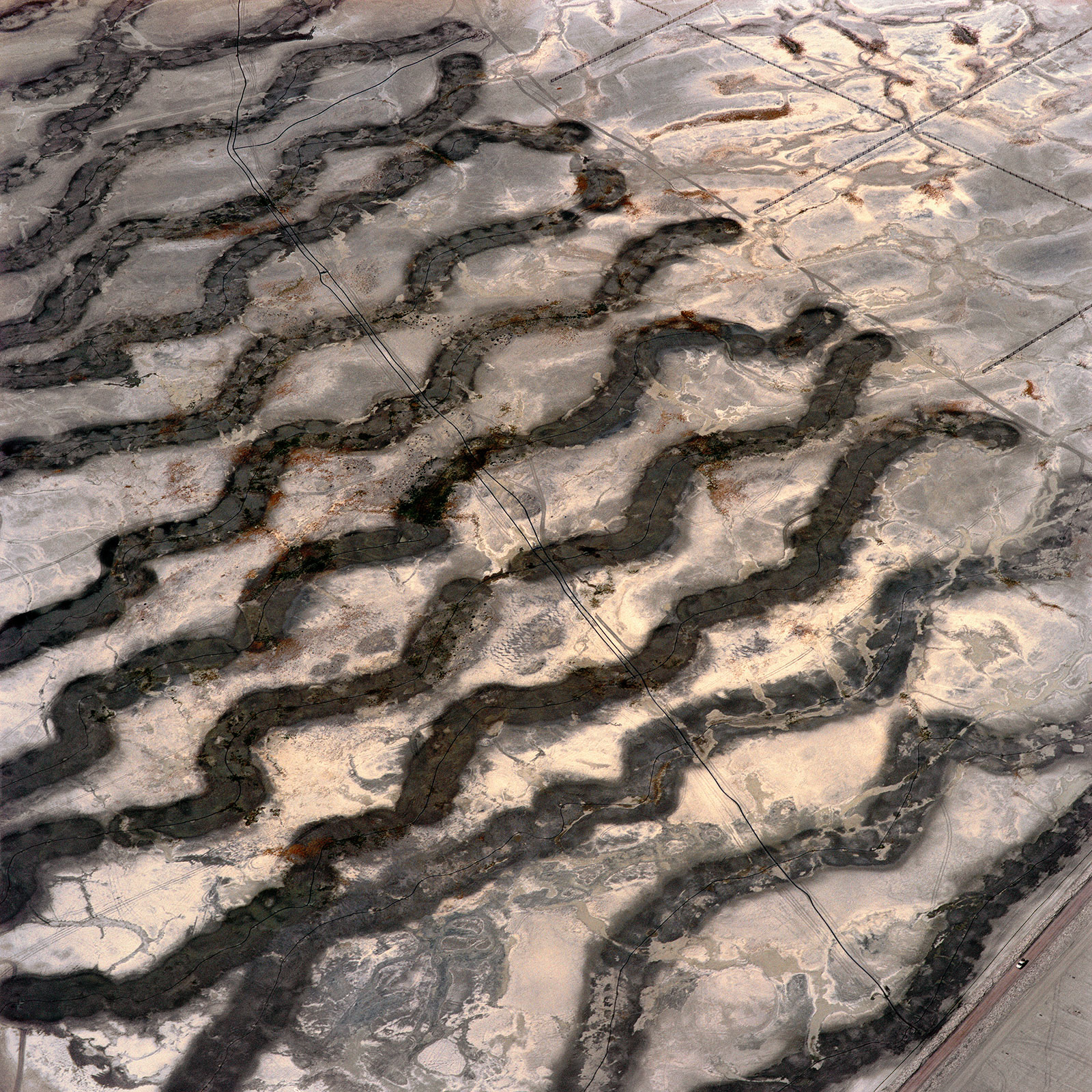 abstract patterns in dry lakebed