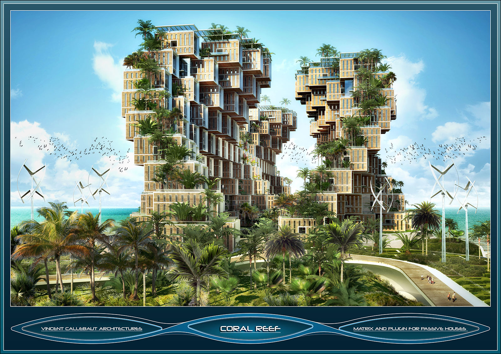 architectural rendering of multi-unit green housing