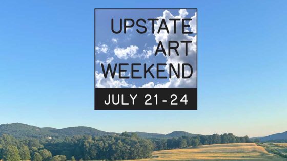 Upstate Art Weekend logo with landscape in background