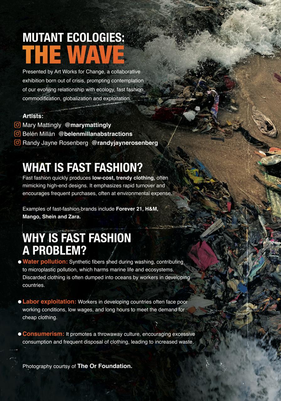 Poster with info on fast fashion and why it is a problem